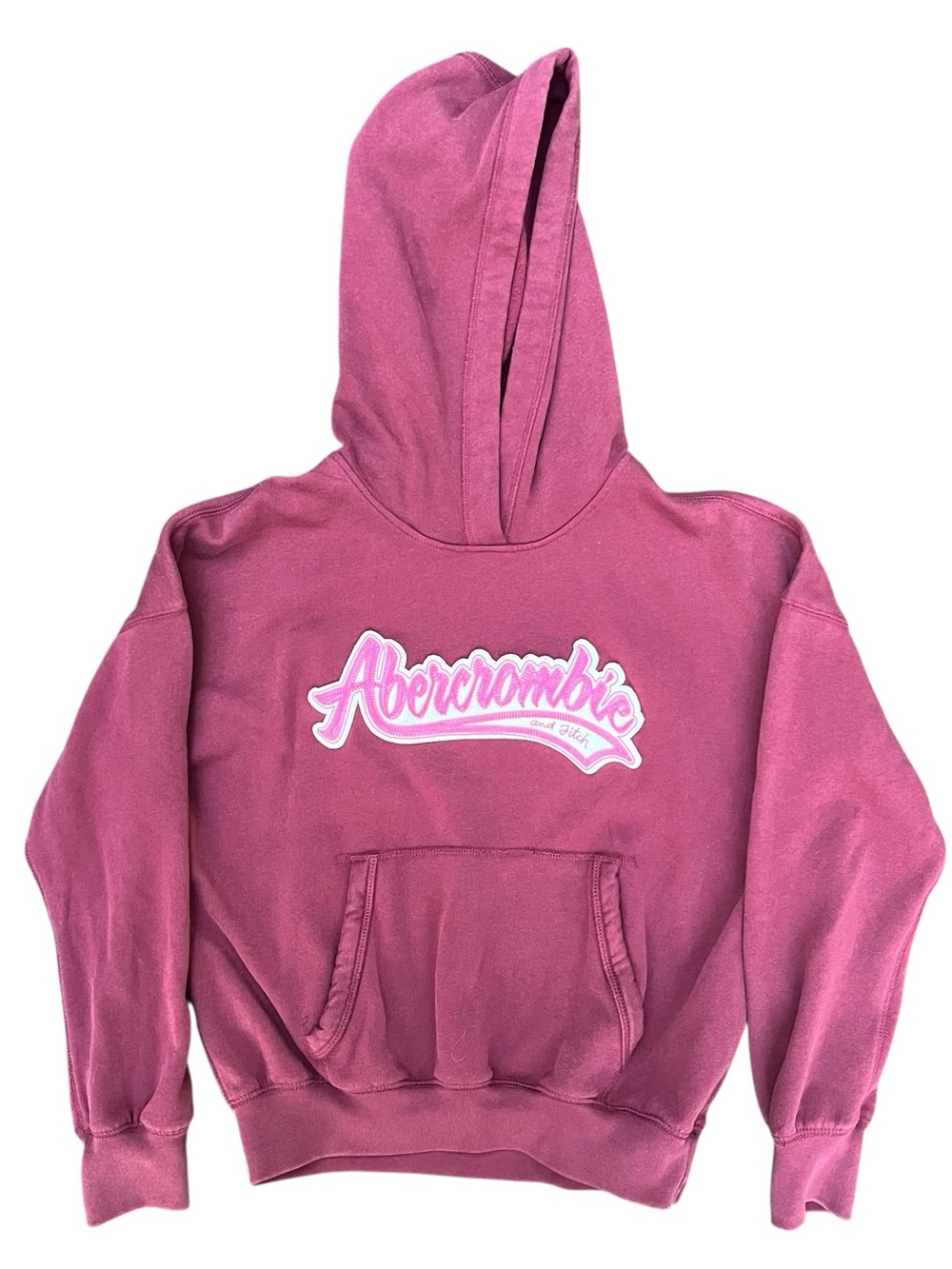 Abercrombie & Fitch Kids Y2K Burgundy Logo Hoodie